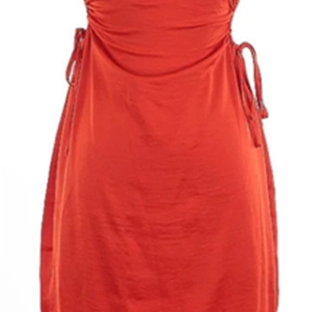 Christian Lacroix Vibrant Red‎ Midi Dress with Side Ties size Small
